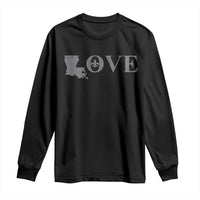 LOVE Louisiana Long Sleeve Shirt Fleur De Lis LA Map