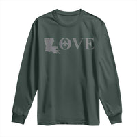 LOVE Louisiana Long Sleeve Shirt Fleur De Lis LA Map