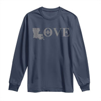 LOVE Louisiana Long Sleeve Shirt Fleur De Lis LA Map