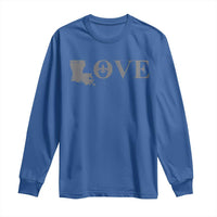 LOVE Louisiana Long Sleeve Shirt Fleur De Lis LA Map