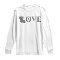 LOVE Louisiana Long Sleeve Shirt Fleur De Lis LA Map