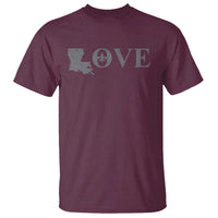 LOVE Louisiana T Shirt Fleur De Lis LA Map