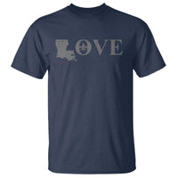 LOVE Louisiana T Shirt Fleur De Lis LA Map