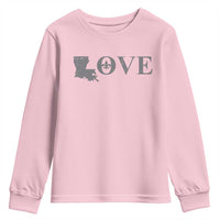 LOVE Louisiana Youth Sweatshirt Fleur De Lis LA Map