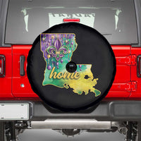 Home Louisiana Spare Tire Cover Mardi Gras Fleur De Lis LA Map