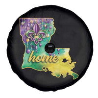 Home Louisiana Spare Tire Cover Mardi Gras Fleur De Lis LA Map