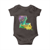 Home Louisiana Baby Onesie Mardi Gras Fleur De Lis LA Map