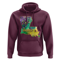 Home Louisiana Hoodie Mardi Gras Fleur De Lis LA Map