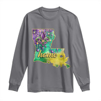 Home Louisiana Long Sleeve Shirt Mardi Gras Fleur De Lis LA Map