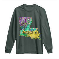 Home Louisiana Long Sleeve Shirt Mardi Gras Fleur De Lis LA Map