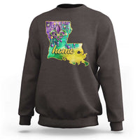 Home Louisiana Sweatshirt Mardi Gras Fleur De Lis LA Map