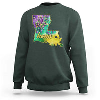 Home Louisiana Sweatshirt Mardi Gras Fleur De Lis LA Map