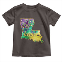 Home Louisiana Toddler T Shirt Mardi Gras Fleur De Lis LA Map