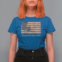 Louisiana T Shirt For Women Laissez Les Bon Temps Rouler American Flag