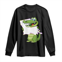 Cute Louisiana Aligator Long Sleeve Shirt