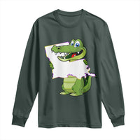 Cute Louisiana Aligator Long Sleeve Shirt
