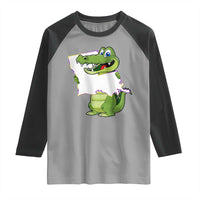 Cute Louisiana Aligator Raglan Shirt