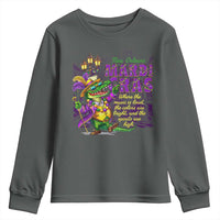 New Orleans Louisiana Mardi Gras Youth Sweatshirt Where The Music Is Loud The Colors Are Bright And The Spirits Are High
