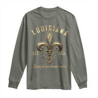 Louisiana Fleur De Lis Long Sleeve Shirt Laissez Les Bon Temps Rouler 1812