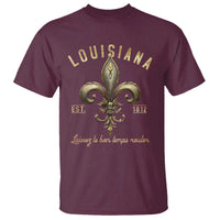 Louisiana Fleur De Lis T Shirt Laissez Les Bon Temps Rouler 1812