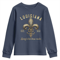 Louisiana Fleur De Lis Youth Sweatshirt Laissez Les Bon Temps Rouler 1812