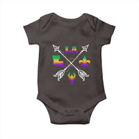 Louisiana Mardi Gras Baby Onesie Crawfish Fleur De Lis
