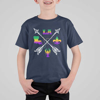 Louisiana Mardi Gras T Shirt For Kid Crawfish Fleur De Lis