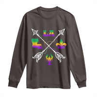 Louisiana Mardi Gras Long Sleeve Shirt Crawfish Fleur De Lis