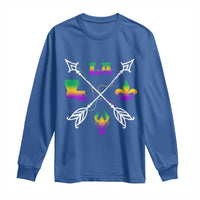 Louisiana Mardi Gras Long Sleeve Shirt Crawfish Fleur De Lis
