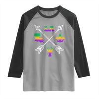 Louisiana Mardi Gras Raglan Shirt Crawfish Fleur De Lis