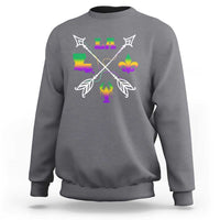 Louisiana Mardi Gras Sweatshirt Crawfish Fleur De Lis