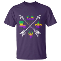Louisiana Mardi Gras T Shirt Crawfish Fleur De Lis