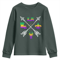 Louisiana Mardi Gras Youth Sweatshirt Crawfish Fleur De Lis