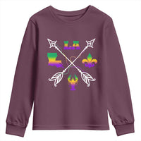 Louisiana Mardi Gras Youth Sweatshirt Crawfish Fleur De Lis