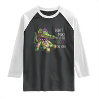 Voodoo Mardi Gras Raglan Shirt Aligator Voodoo Doll New Orleans Louisiana