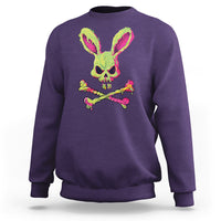 Easter Day Sweatshirt Bunny Skull Cross Bone Melting - Wonder Print Shop