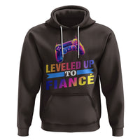 Engagement Hoodie Leveled Up To Fiance Funny Gamer Newly Engaged Couple Matching - Wonder Print Shop