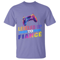 Engagement T Shirt Leveled Up To Fiance Funny Gamer Newly Engaged Couple Matching - Wonder Print Shop