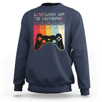 Engagement Sweatshirt Leveled Up To Husband Funny Gamer Newly Engaged Couple Matching - Wonder Print Shop