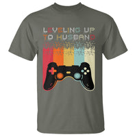 Engagement T Shirt Leveled Up To Husband Funny Gamer Newly Engaged Couple Matching - Wonder Print Shop