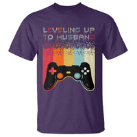 Engagement T Shirt Leveled Up To Husband Funny Gamer Newly Engaged Couple Matching - Wonder Print Shop