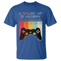Engagement T Shirt Leveled Up To Husband Funny Gamer Newly Engaged Couple Matching - Wonder Print Shop