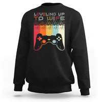 Engagement Sweatshirt Leveled Up To Wife Funny Gamer Newly Engaged Couple Matching - Wonder Print Shop