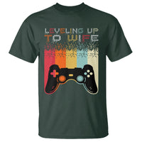 Engagement T Shirt Leveled Up To Wife Funny Gamer Newly Engaged Couple Matching - Wonder Print Shop