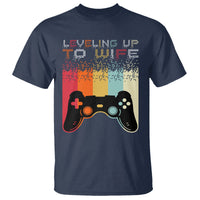 Engagement T Shirt Leveled Up To Wife Funny Gamer Newly Engaged Couple Matching - Wonder Print Shop