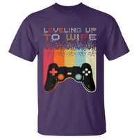 Engagement T Shirt Leveled Up To Wife Funny Gamer Newly Engaged Couple Matching - Wonder Print Shop