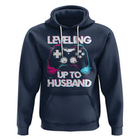 Engagement Hoodie Leveled Up To Husband Funny Gamer Vaporwave Newly Engaged Couple Matching - Wonder Print Shop