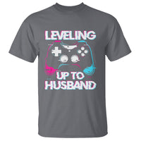 Engagement T Shirt Leveled Up To Husband Funny Gamer Vaporwave Newly Engaged Couple Matching - Wonder Print Shop