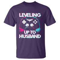 Engagement T Shirt Leveled Up To Husband Funny Gamer Vaporwave Newly Engaged Couple Matching - Wonder Print Shop