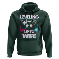 Engagement Hoodie Leveled Up To WIfe Funny Gamer Vaporwave Newly Engaged Couple Matching - Wonder Print Shop